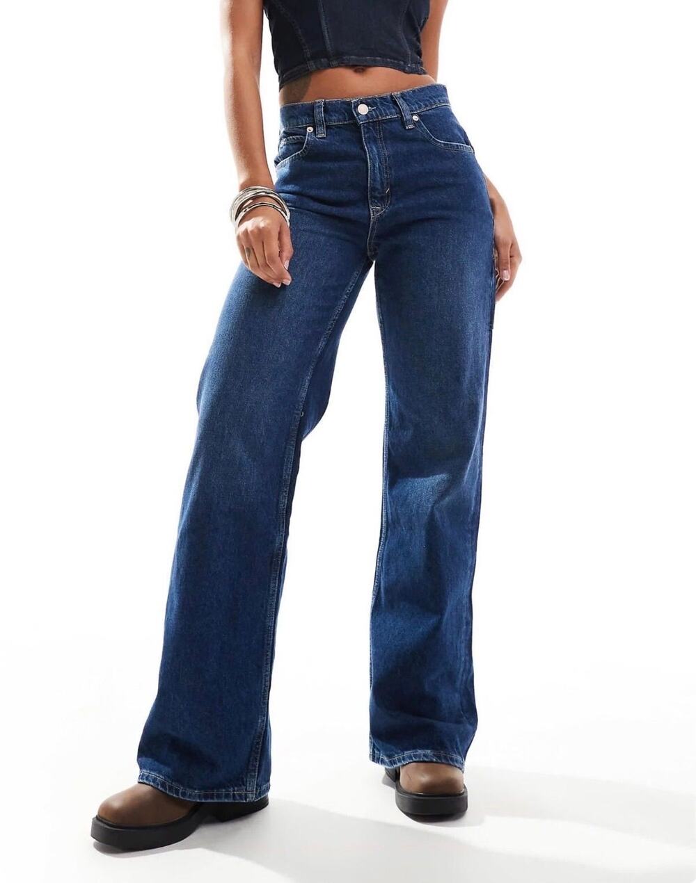 NWT We The Free Tinsley Baggy High Rise Jeans Dark Romance Size 29